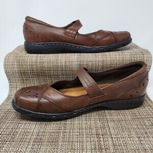 Cobb Hill New Balance Leather Mary Jane Petra Flat Comfort Sz 9M #CAG26BR Brown